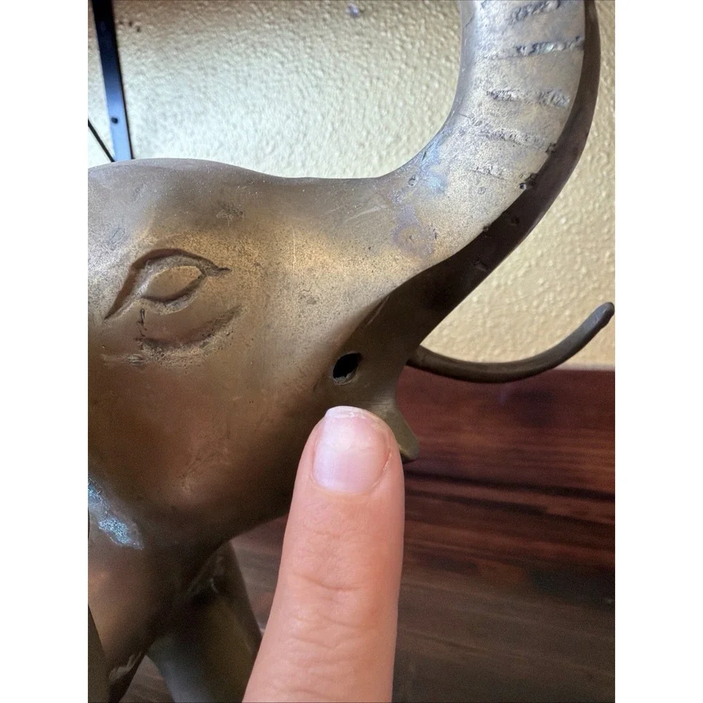 ⭐ Vintage Brass Lucky Elephant Great Patina  ⭐